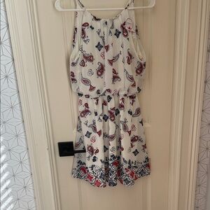 DNA Couture White Dress with Red and Blue Accents